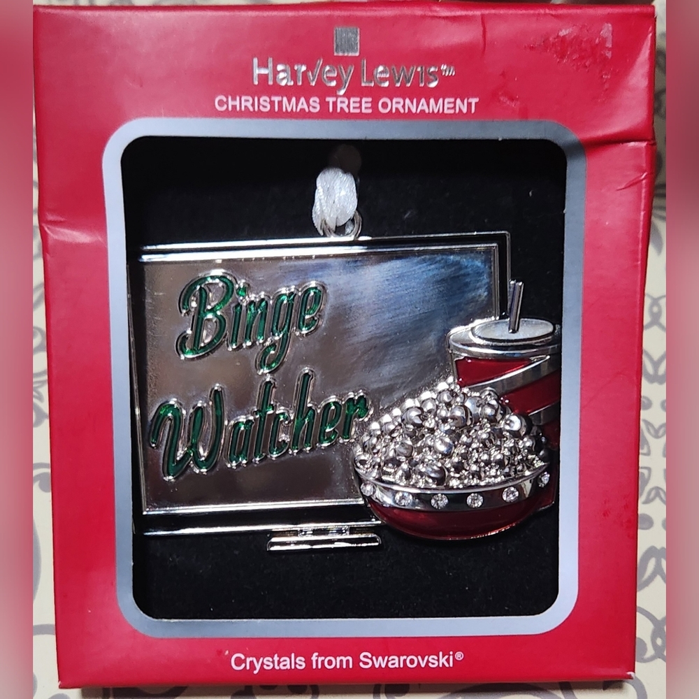 NWT Harvey Lewis Binge Watcher Christmas holiday tree ornament